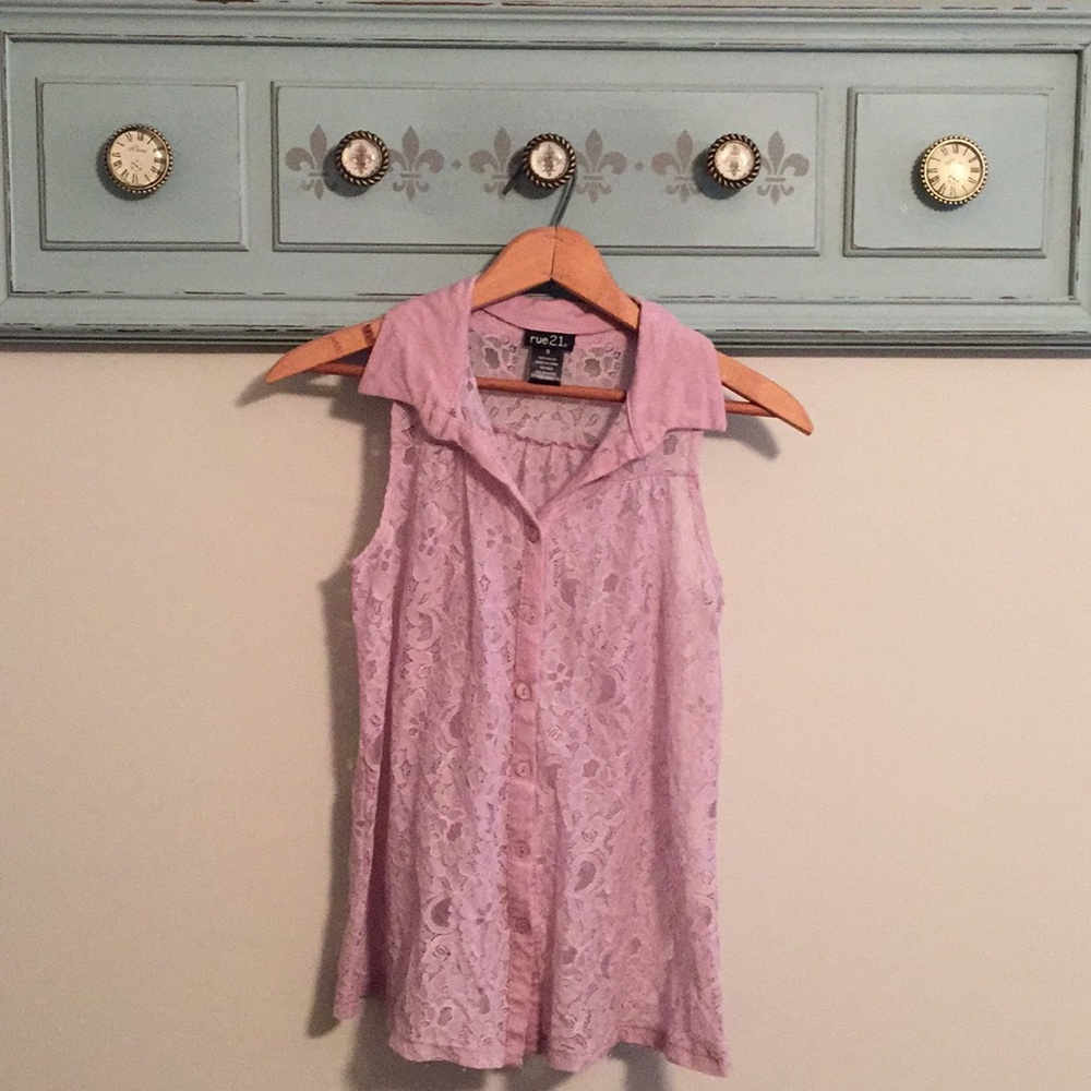 Lace button up